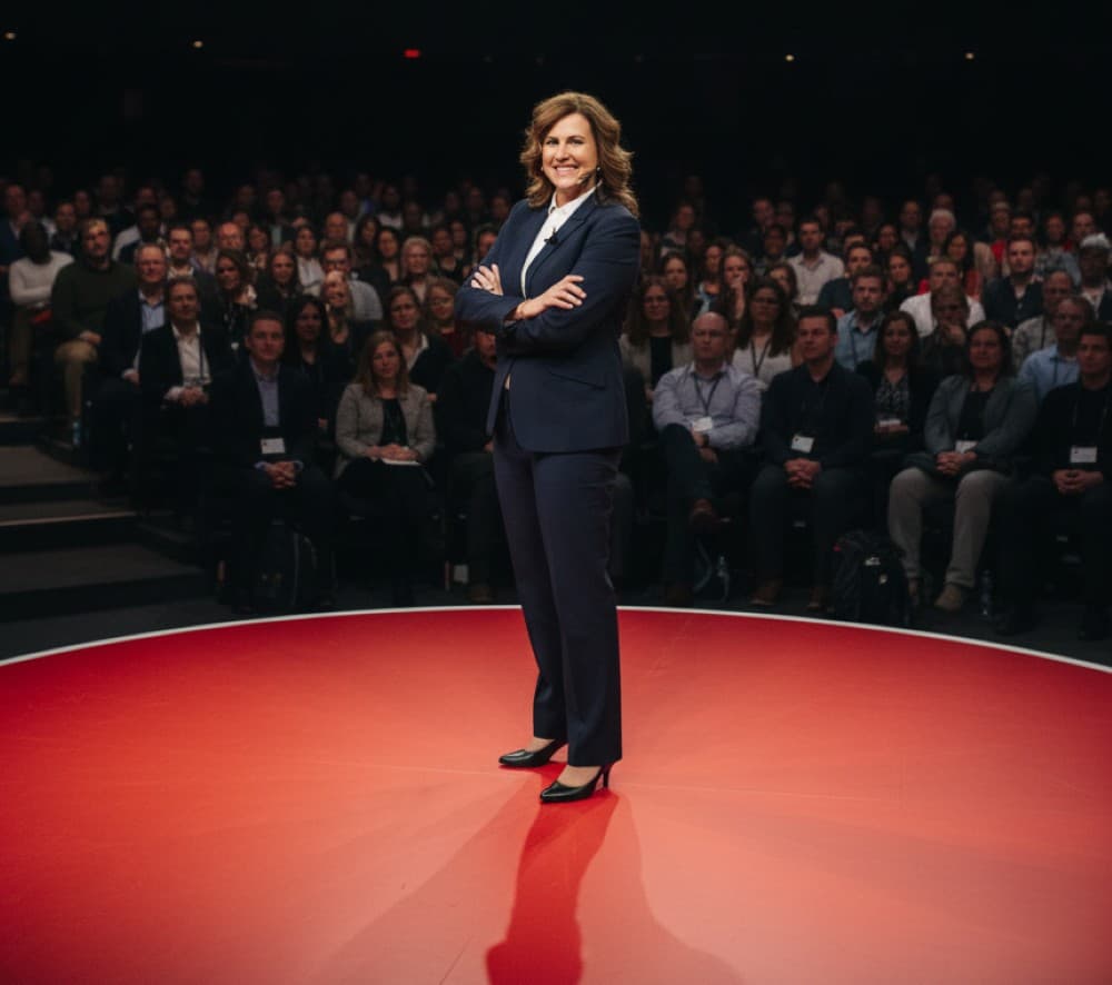 Janika Smit speaking at a leadership event